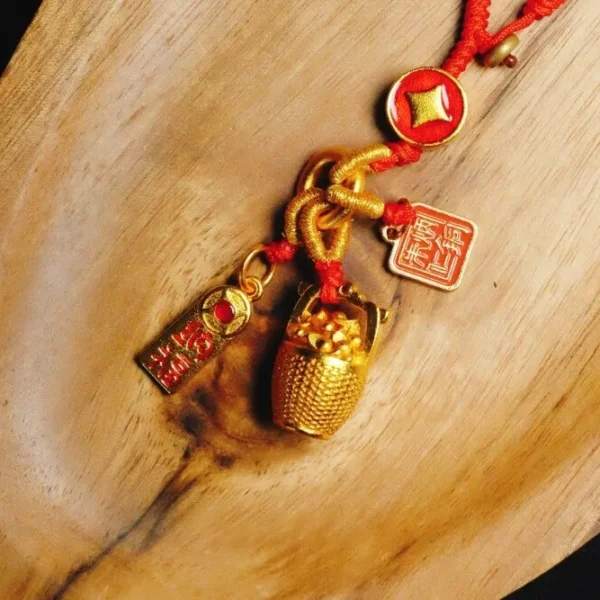 Small Gold Bucket Pendant